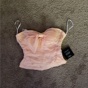 Lulu's Blush Strapless Ruffle Top